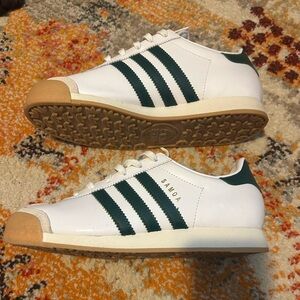 Adidas Samoa White and Dark Green Sneakers